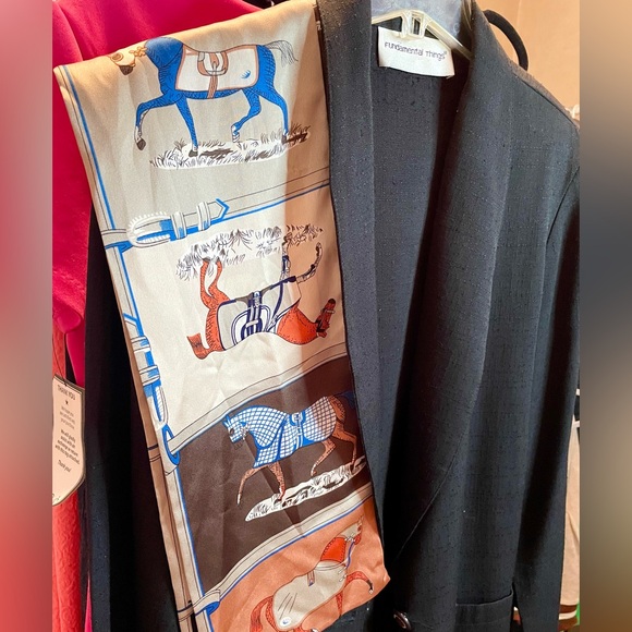 Silk Equestrian Themed Bandeau Scarf - Picture 5 of 8